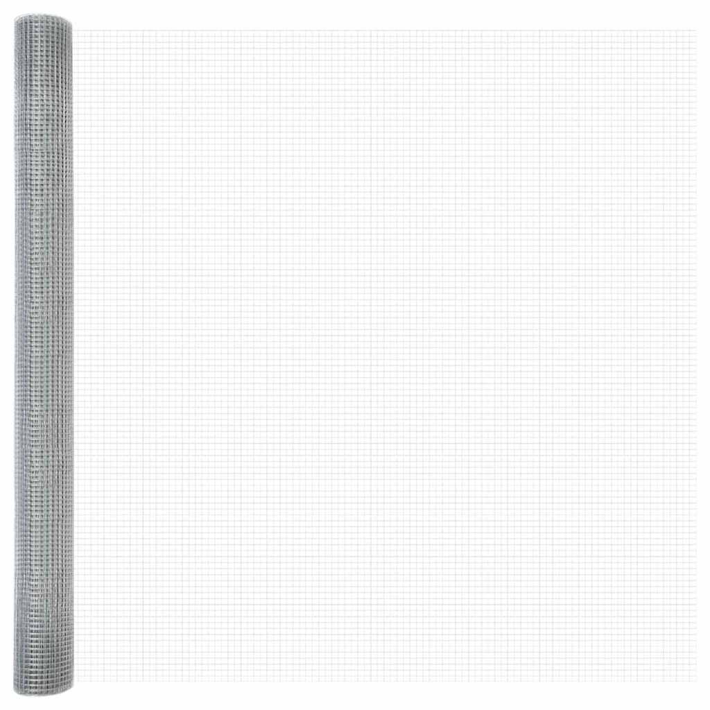 Zaun mit Pfosten Silber 1,5 x 10 m Stahl